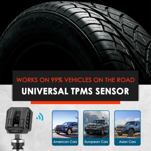 LAUNCH X431 TSENSOR-05 TPMSセンサー 315MHz/433MHz デュアル周波数 スクリューイン式 角度調整可能 メタルバルブ 純正交換センサー 輸入品_4