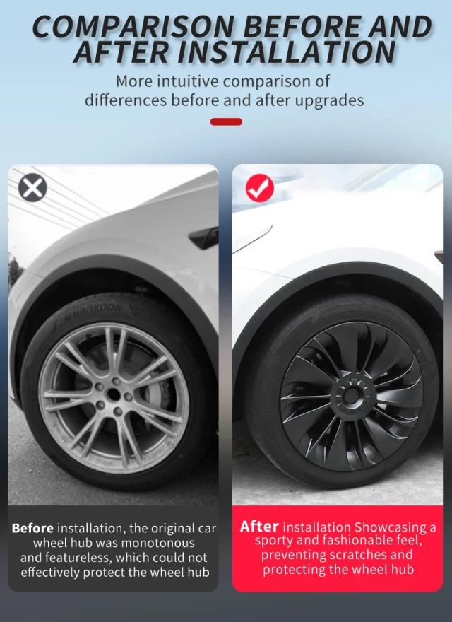 4個セット ハブキャップ 車用 交換用ホイールキャップ 19インチ フルカバータイプ アクセサリー Tesla Model Y 2023 2024 専用 輸入品