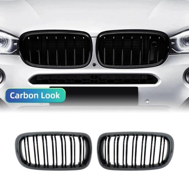 フロントボンネットキドニーグリル バンパー ブラックデュアルグリル 交換パーツ カーパーツ BMW F15 X5 F16 X6 2014-2017 適合 輸入品_6