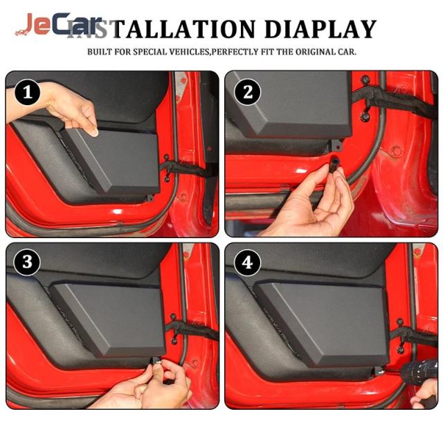 JeCar メタルフロントリアドアサイドメッシュポケット収納ボックスオーガナイザー Jeep Wrangler JK 2011-2017 2/4ドア 自動車アクセサリー 輸入品