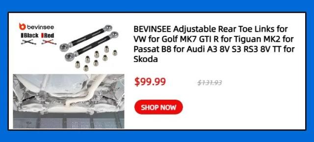 BEVINSEE パフォーマンス フロントストラットタワーバー VW Golf MK7/7.5 GTI/R 対応 輸入品_11