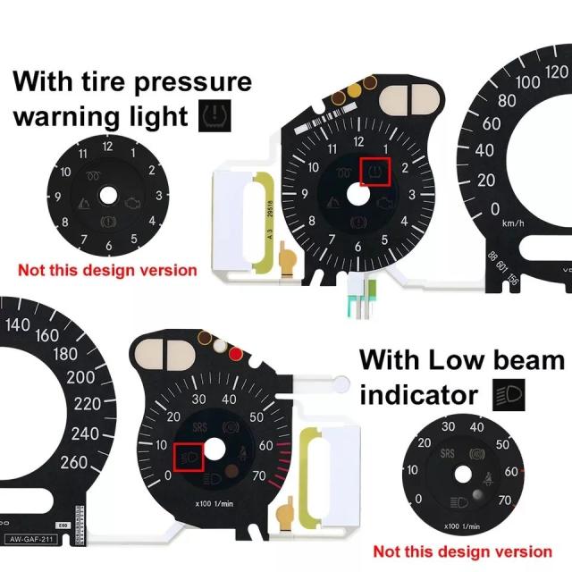 メルセデスW211 W209 C219用 260km/h 白色メーター EL冷光インパネ ホワイト/ブラック 輸入品_4