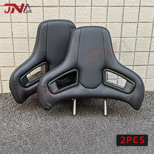 1組 ユニバーサルプラグイン レーシングシートヘッドレスト 高品質PVC 三角穴スプリットタイプ スポーツカーシートヘッド用 輸入品_14