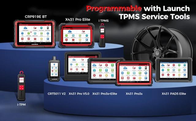 LAUNCH LTR-05 TPMSセンサー 315MHz/433MHz デュアル周波数 スクリュータイプ メタルバルブ (角度調整可能) タイヤ空気圧監視システム プログラマブル 輸入品