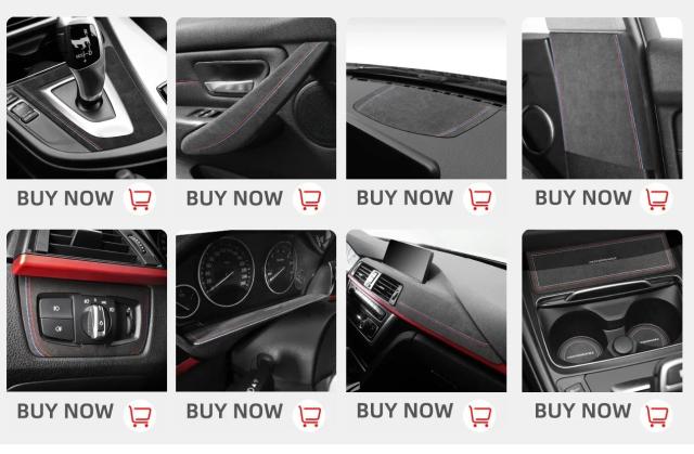 BMW F30 F32 F34 2013-2019 年式用 アルカンタラ インテリアトリム ドアプルハンドルカバー 2点セット 車内アクセサリー 輸入品_8