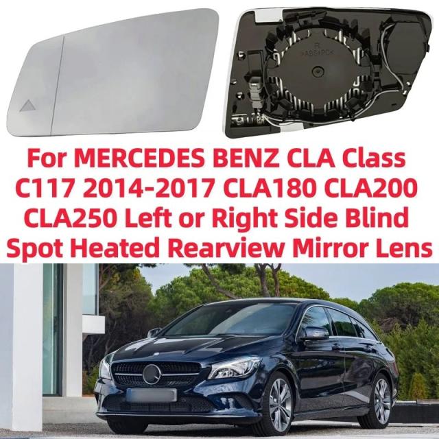 メルセデス・ベンツ CLAクラス C117 2014-2017 用 左右 サイドブラインドスポット ヒーテッド ドアミラー レンズ 輸入品