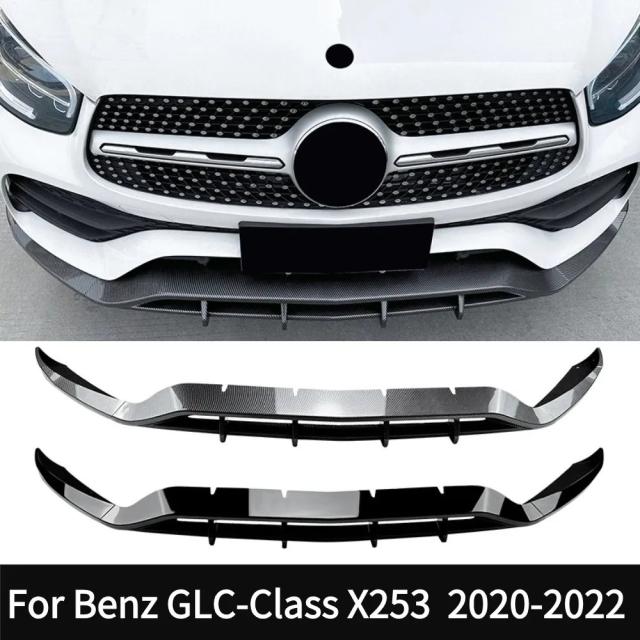 メルセデス・ベンツ GLC X253 C253 W253 クーペ 2020-2022 年式 フロントバンパー リップスポイラー 光沢ブラック カーボンファイバー ディフューザー スプリッター for E 輸入品
