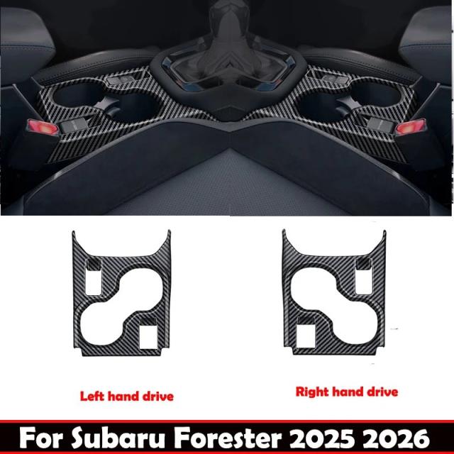 LHD RHD対応 スバル・フォレスター 2025 2026 カーボン調 内装アクセサリー センターパネル フロントカップホルダーカバー 輸入品