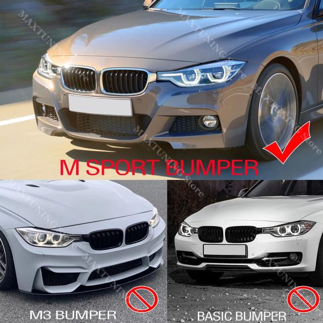 BMW 3シリーズ F30 F31 Mスポーツ（2012-）用 フロントバンパースポイラーリップ ボディキット ディフューザーガード ブラック 輸入品_3