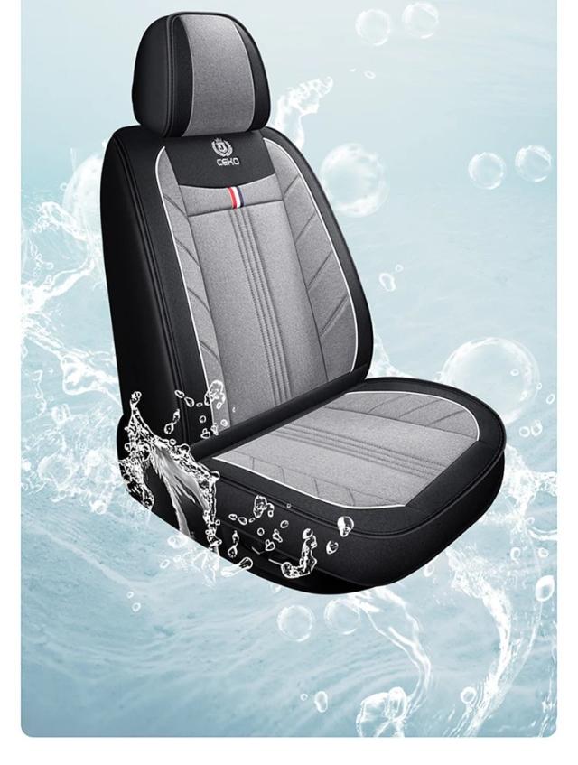 5個セット ユニバーサルカーシートカバー 麻 オールシーズン 自動車内装アクセサリー ほとんどのセダン・SUV・ピックアップトラック対応 輸入品