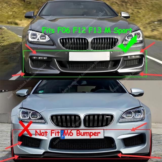 3個セット 光沢ブラック CSスタイル フロントバンパーリップ スプリッター BMW 6シリーズ F06 F12 F13 640i 650i 640d Mスポーツ 2012-2018 チューニング ボディキット 輸入品