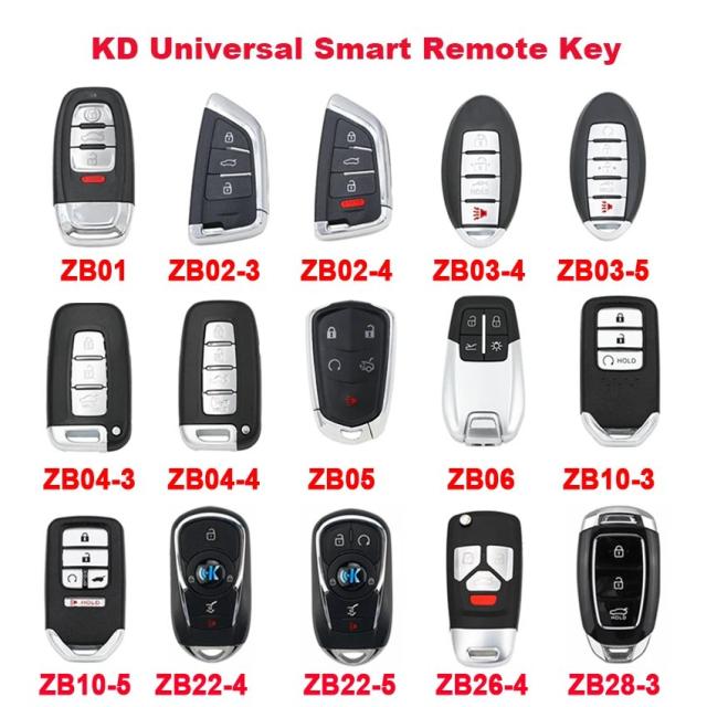 KEYDIY ユニバーサル KD スマートリモートキー ZB01 ZB02-3 ZB02-4 ZB03 ZB04 ZB05 ZB06 ZB10 ZB22 ZB26 ZB28 (KD-X2 / KD900 Mini / KD Key Tool 対応) 輸入品