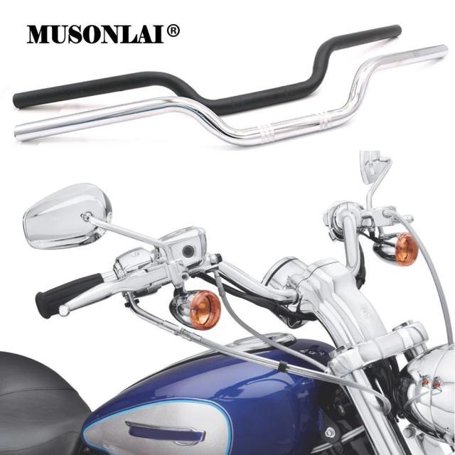 ユニバーサル モーターサイクル ハンドルバー 1インチ 25mm チョッパー カフェレーサー ハンドルバー ドラッグバー クルーザー ボバー ハーレー スポーツスター XL883 1200用 輸入品