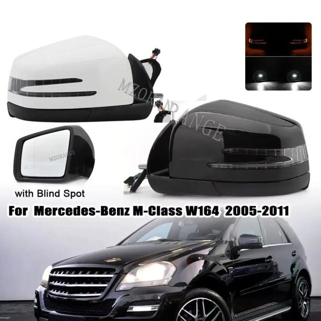メルセデスベンツ X164 W164 GL320 ML320 ML63 ML350 用 サイドドアミラーアセンブリ ウインカー ガラス ライト ブルートスポット ミラー 品番 1648105193 輸入品