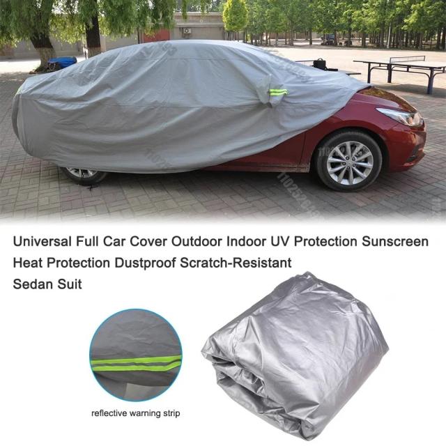 ユニバーサル カーカバー 高品質 全天候型 UVカット 車両用 太陽光・雪・塵対策 アウトドアツール付き アマビリス 輸入品_15