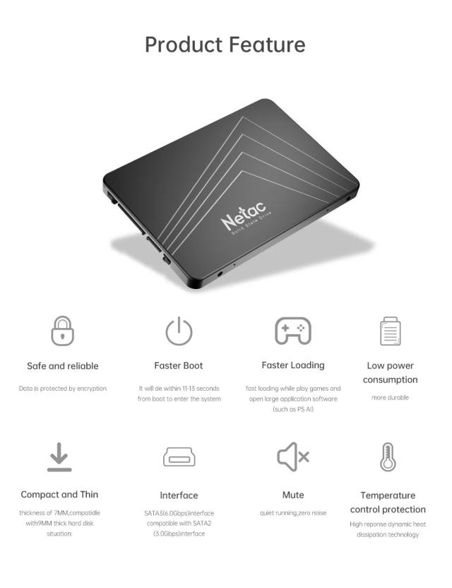 Netac SATA SSD 2TB 4TB 1TB 128GB 480GB 512GB 256GB 内蔵SSD ハードドライブ HDD ノートパソコン用 ソリッドステートドライブ 輸入品_13