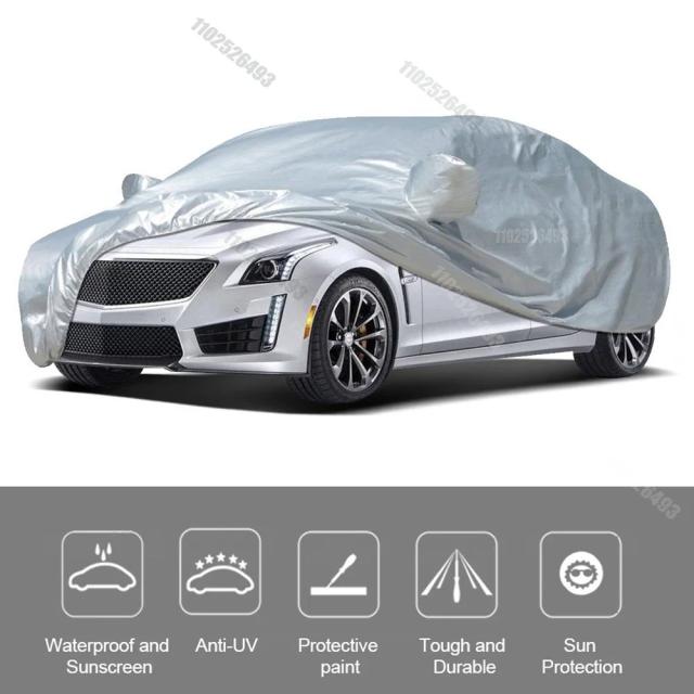 ユニバーサル カーカバー 高品質 全天候型 UVカット 車両用 太陽光・雪・塵対策 アウトドアツール付き アマビリス 輸入品_11