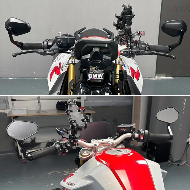 BMW F900R S1000R R1300R R1250R R1200R C400X C400GT 対応 調整可能 ハンドルエンドミラー バーエンドサイドミラー 輸入品