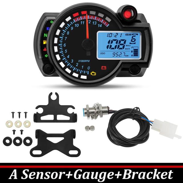 12V ユニバーサル 7色バックライト バイク用スピードメーター タコメーター RPM オドメーター パネル ダッシュボード ホンダ スズキ ヤマハ カワサキ対応 輸入品_11