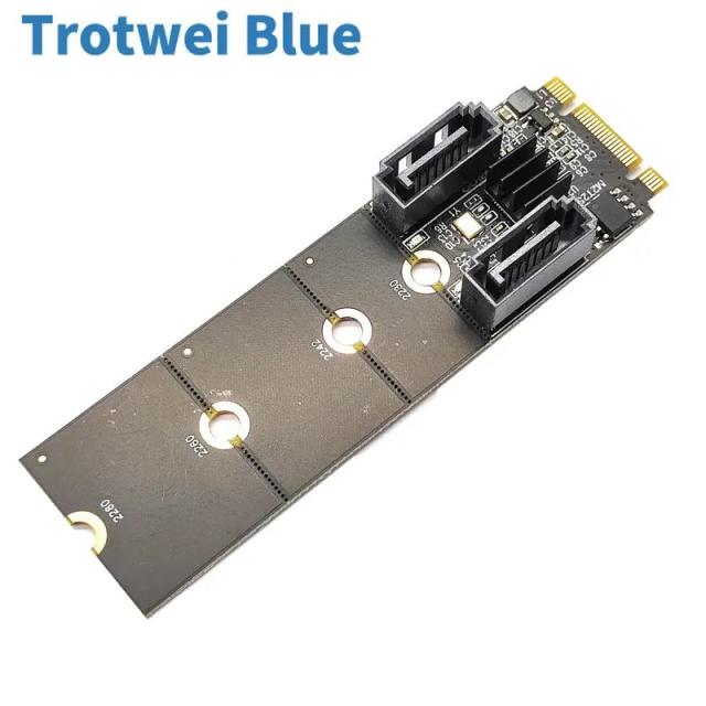 SATA to M.2 NVMe 変換アダプター PCIe M+Bキー 2ポート 6Gbps SSD SATA3.0 拡張カード デスクトップPC用 輸入品