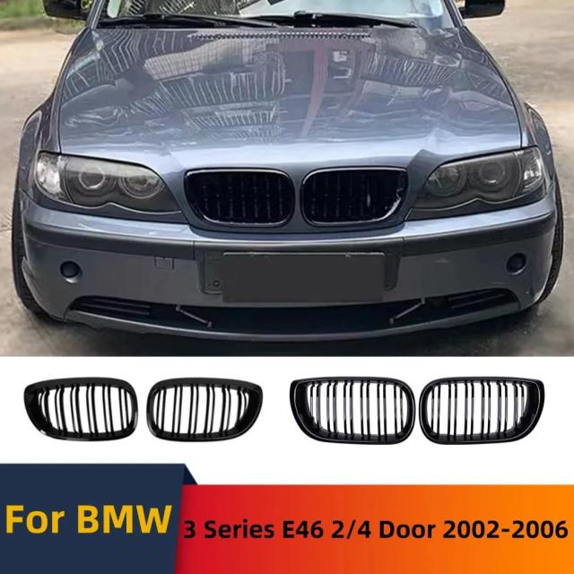 スポーツフロントバンパーラジエターグリル キドニーグリル インレットグリル ボンネットメッシュ チューニングパーツ BMW E46 3シリーズ 2/4ドア 2002-2006 輸入品