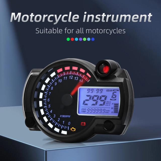 12V ユニバーサル 7色バックライト バイク用スピードメーター タコメーター RPM オドメーター パネル ダッシュボード ホンダ スズキ ヤマハ カワサキ対応 輸入品_17