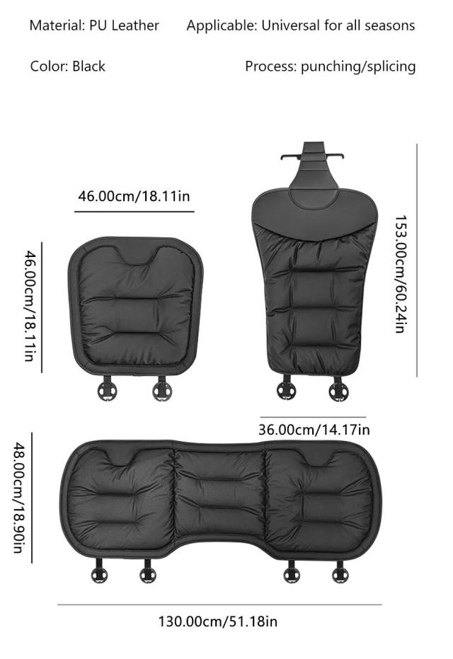 SEAMETAL ナッパレザー カーシートカバー 冬用暖かいシートマット ソフト通気性シートカバーパッド アクセサリー 輸入品_18