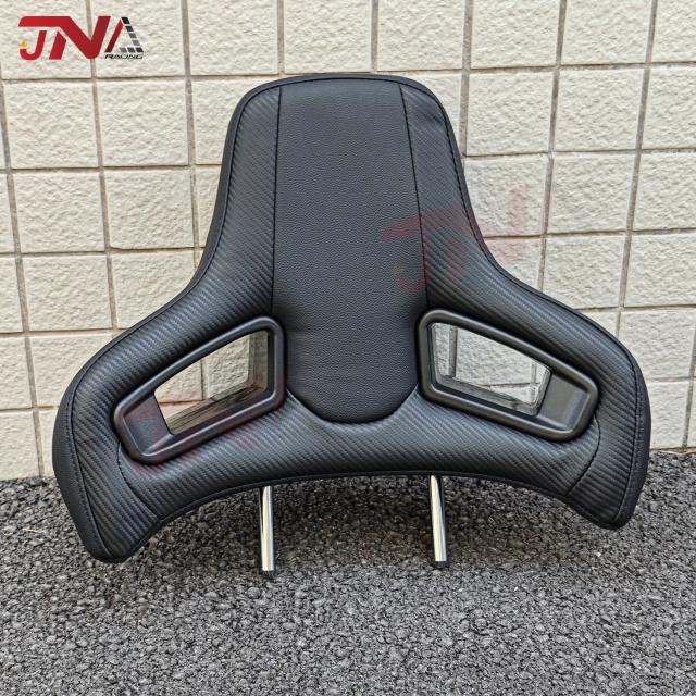 1組 ユニバーサルプラグイン レーシングシートヘッドレスト 高品質PVC 三角穴スプリットタイプ スポーツカーシートヘッド用 輸入品_4