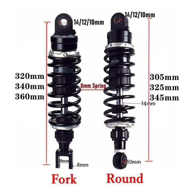 ユニバーサル 8mm スプリング 305/325/345mm/320/340/360mm 調整可能 オートバイ リアショックアブソーバー ホンダ ヤマハ カワサキ スズキ ATV 対応 輸入品_14