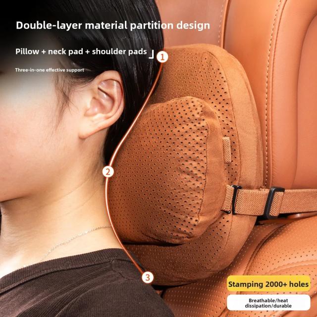 シェビー・クルーズ/スパーク/ソニック/カマロ/ボルト/ボルトEV/トラックス 専用 スエードヘッドレスト ネックピロー シート 腰 クッション ウエストピロー 輸入品_3
