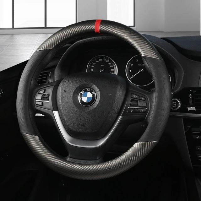 カーボンファイバーレザー 車用ステアリングホイールカバー 38cm BMW X1 X2 X3 X4 E84 F84 F39 E83 F25 G01 F97 F26 G02 F98 対応 自動車アクセサリー 輸入品_15