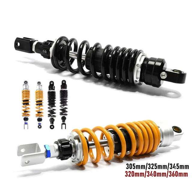ユニバーサル 8mm スプリング 305/325/345mm/320/340/360mm 調整可能 オートバイ リアショックアブソーバー ホンダ ヤマハ カワサキ スズキ ATV 対応 輸入品