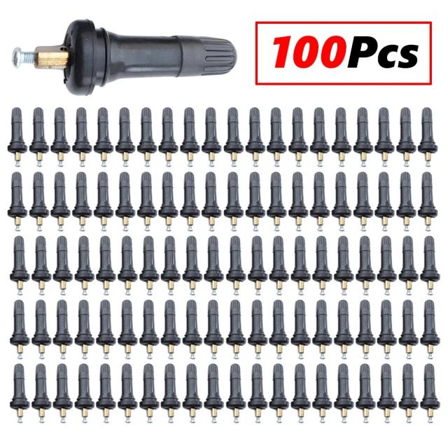 100個 TPMS 耐爆裂ホイールバルブステム タイヤ用スナップインゴムタイプ 空気圧センサー監視システム 新品 輸入品 13,261円