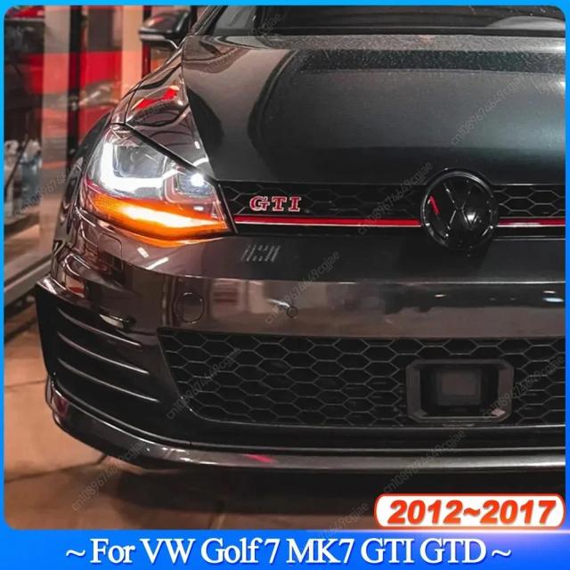 フォルクスワーゲン ゴルフ7 MK7 GTI GTD 2012-用 フロントバンパーサイドエアベントトリム フォグランプ吸いいれる口ひな型食べ物屋 スプリッター スポイラーリップ カナード インポート品
