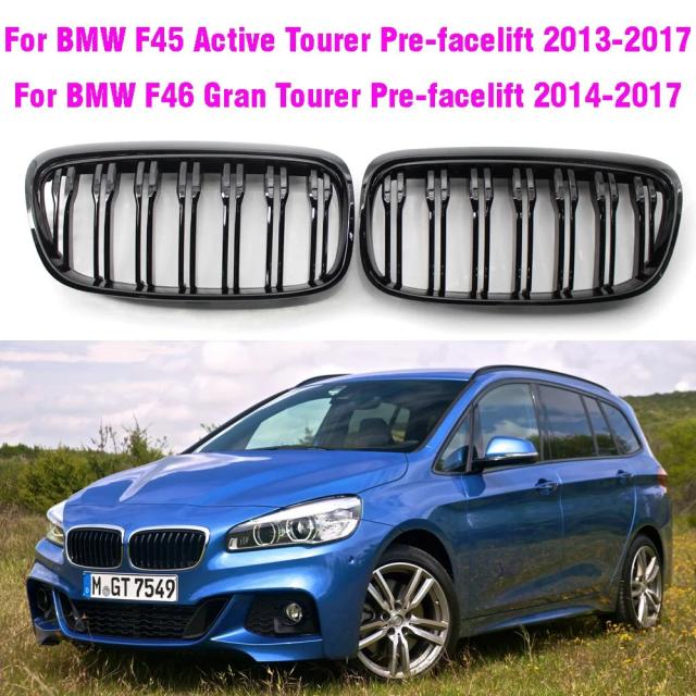 フロントグリルメッシュ ブラック F45 BMW 2シリーズ 5シート アクティブツアラー および 7シート F46 グランツアラー フロントバンパーグリル 2014-2017 輸入品