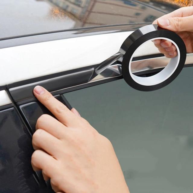 カーハイグロスブラックカーボンファイバーステッカー 車用ドアエントリーペダルガード＆サイドミラーセンターピラー保護ストリップ 輸入品