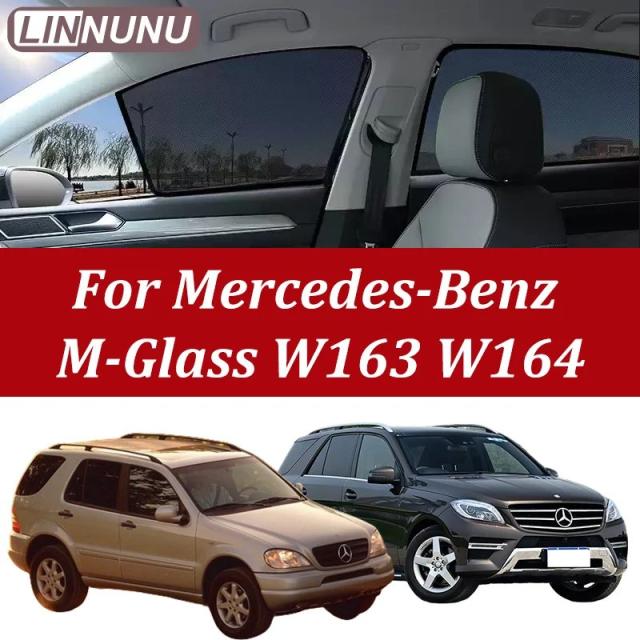 LINNUNU メルセデス・ベンツ GLE Mクラス W163 W164 用 マグネット式 サンシェード メッシュカーテン 車内用 UVカット アクセサリー 輸入品
