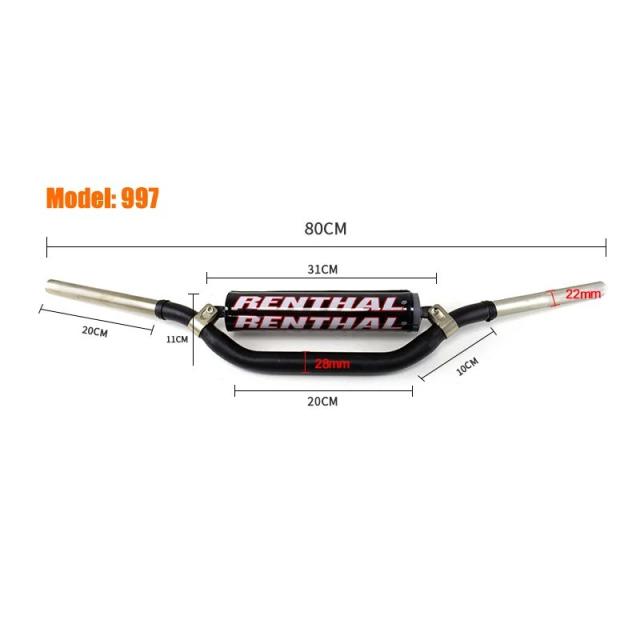 モーターサイクルハンドルバー 22/28mm RENTHAL 971/997 対応 ダートバイクグリップ ピットバイクアクセサリー KTM CRF KLX YZF 汎用 輸入品_12