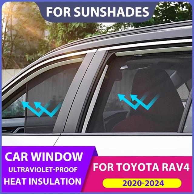トヨタ RAV4 XA50 (2020-2024) 専用 マグネット式 サイドウィンドウ サンシェード 日除け カーテン プライバシー バイザー 輸入品