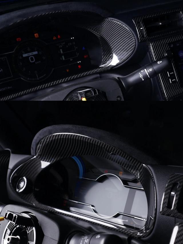 式 トヨタ GR86 スバル BRZ 専用 カーボンファイバー インストルメントフレーム ZD8 ZN8 ステアリングホイール メーター位置 カーボン調 輸入品_2