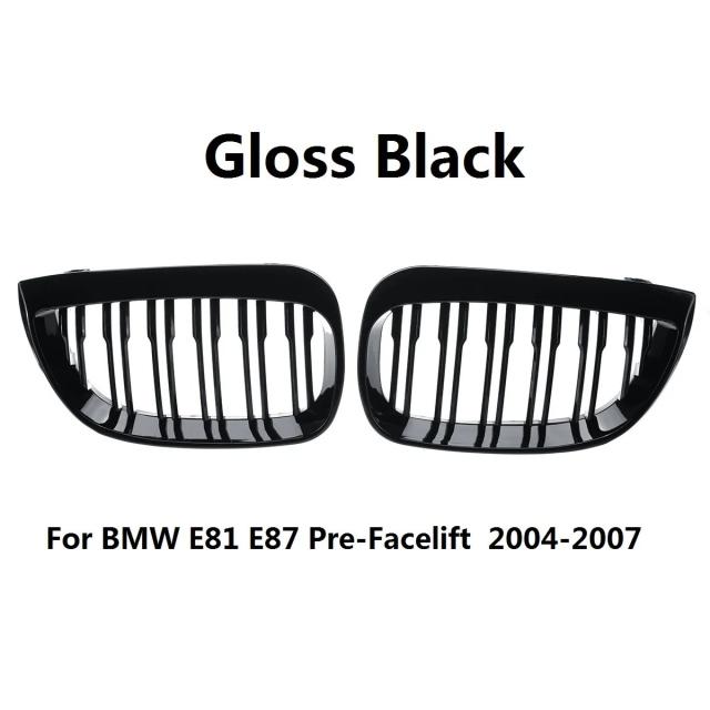 高性質グロス黒いこと 向こう正面バンパー キドニーグリル ボンネットメッシュ BMW 1続きもの E81 E87 プリフェイスリフト 2004-2007 インポート品