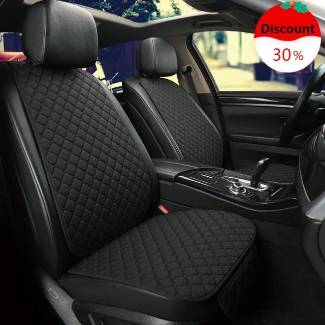 ユニバーサル カーシートカバー プロテクター 麻 フロント リア シート 背もたれ 夏用 クッション マット セダン SUV ピックアップ 車内 インテリア アクセサリー 輸入品