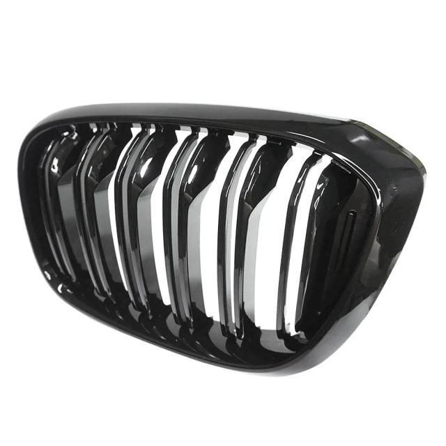 BMW 3・4・X3・X4・G01・G02・G08（2018-）用 フロントボネットキドニーグリル 2ラインデュアルスラット 光沢ブラック レーシンググリル 1ペア 輸入品_9