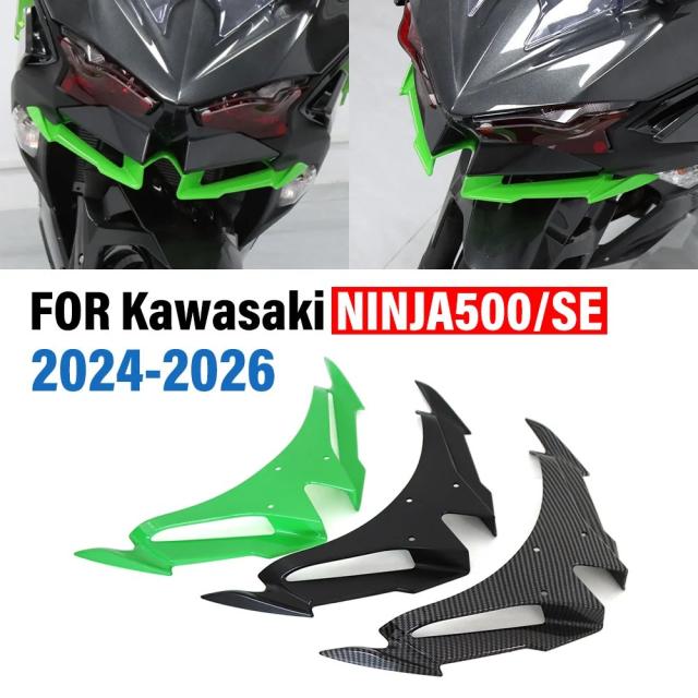 カワサキ ニンジャ500 2024-2026 フロントフェアリング ウィングレット エアロダイナミック ウィングカバー プロテクター デフレクター 輸入品
