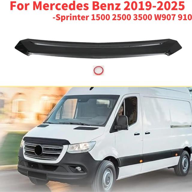 メルセデス・ベンツ スプリンター 1500 2500 3500 W907 910 2019-2025 フードバグデフレクター 光沢黒 マットブラック カーパーツ 輸入品