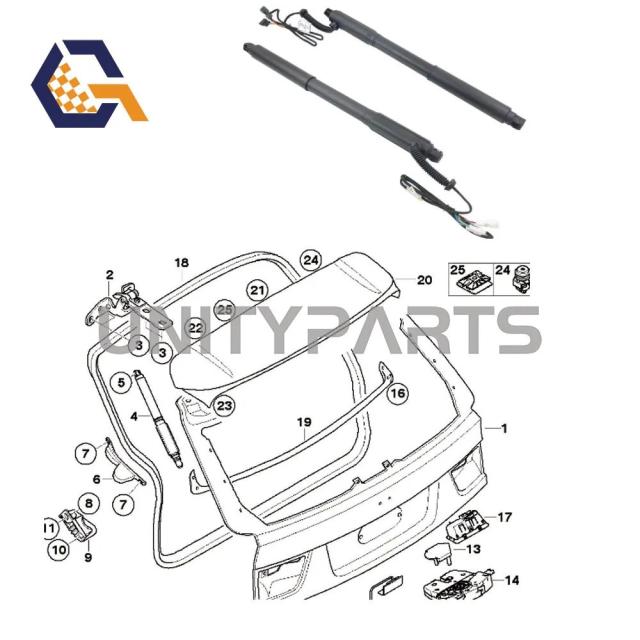 BMW X5 E70 E70LCI 2007-2013年用 左右電動リアテールゲートストラット 品番：51244887652 51244887651 51247332696 51247332695 輸入品