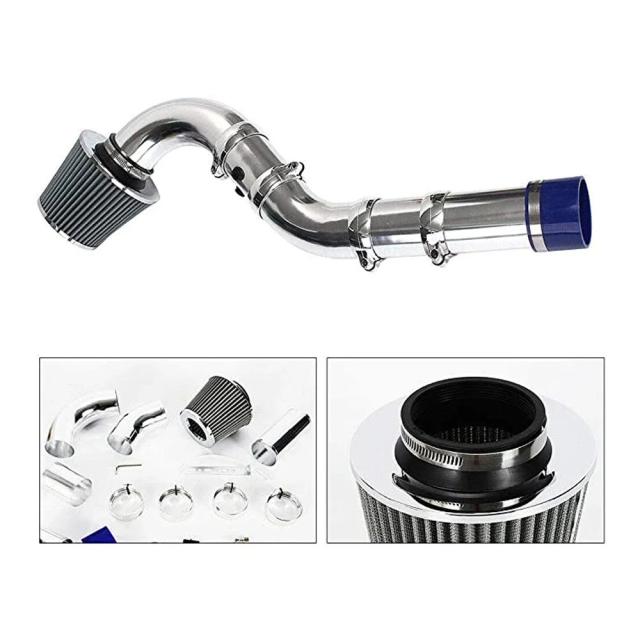 ユニバーサル 3インチ 76mm エアインテークパイプ アルミ合金 ターボ直結 コールドエアフィルター キット エアフィルター付き インジェクションシステム 輸入品_3