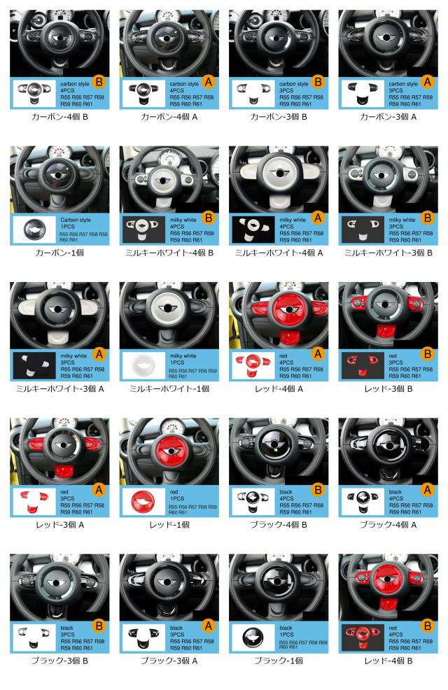 BMW MINI Cooper JCW用 ステアリングホイールマルチメディアボタン装飾カバー 純正風カスタムパーツ 輸入品_1