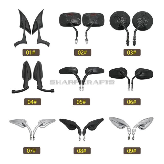 ハーレースポーツスターXL883・XL1200用 バイクリアサイドミラー - ツーリング・ロードキング・ソフテイル・ファットボーイ・ダイナ・ボバー・チョッパー対応 輸入品