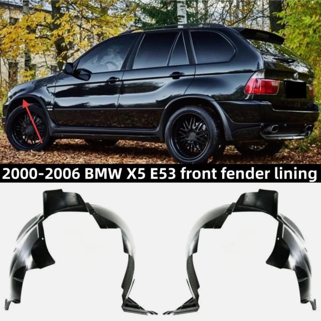 BMW X5 E53（2000-2006年）フロントバンパー フェンダーライニング マッドガード 純正品：51718402443/51718402444 輸入品